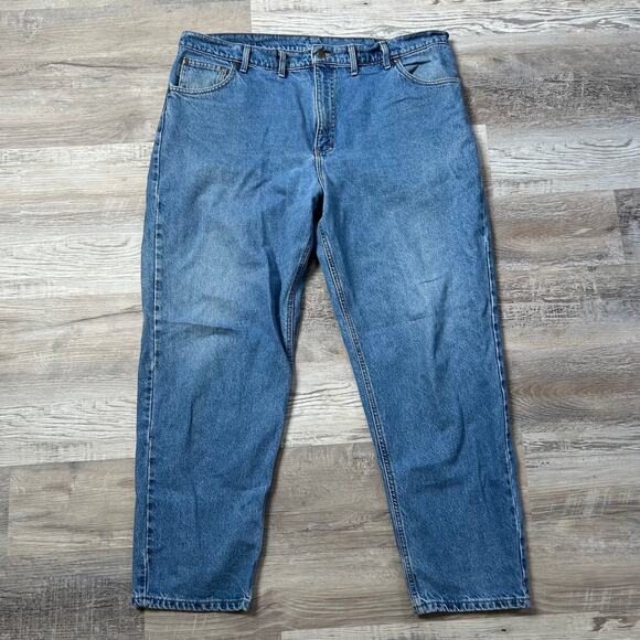 Carhartt Relaxed Fit Jeans Blue Denim Straight Leg 42x32 Made in USA - Picture 1 of 6